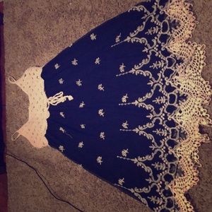 Black and cream lace dress